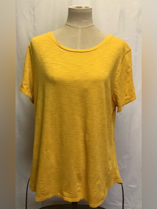Old Navy Tops - Old Navy Everywear Shirt Top-Yellow Gold-Round Neck-Short Sleeve-100% Cotton-XL